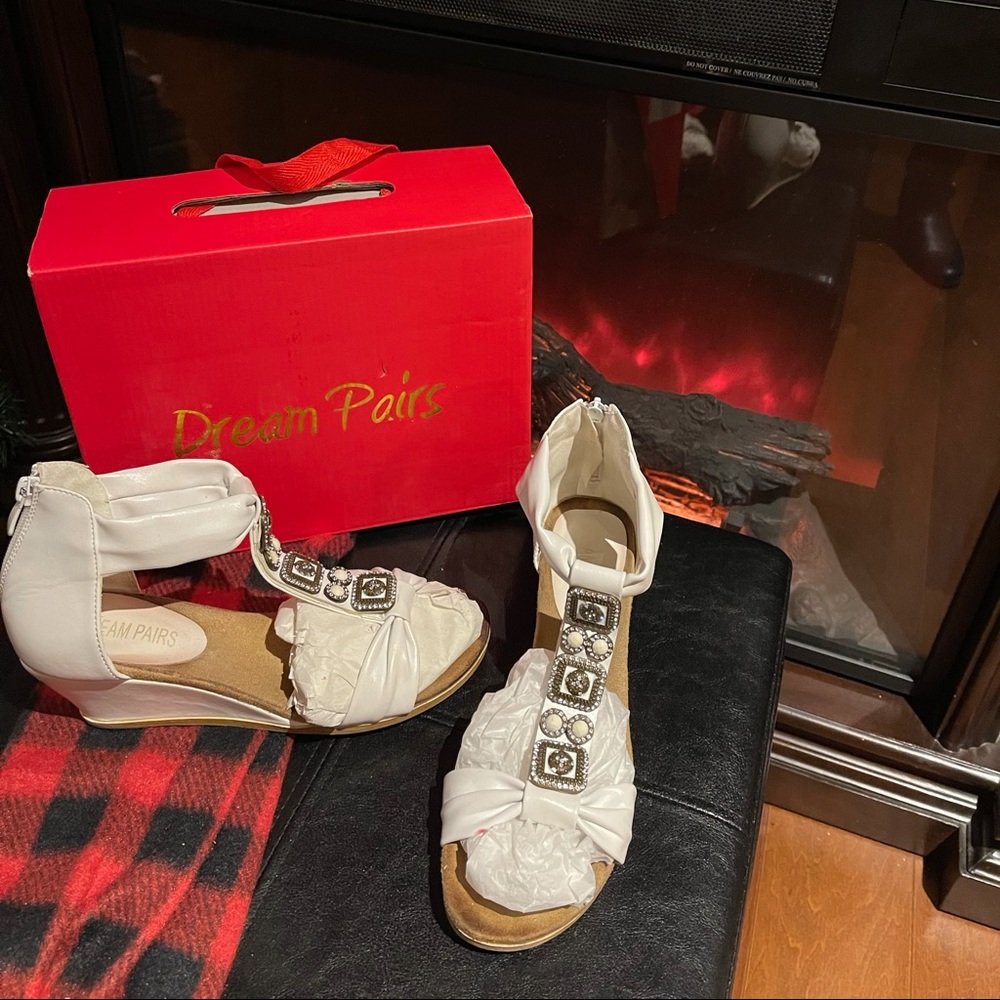 Dream Paris Women Faux Leather Wedge Sandals.E.U.C.